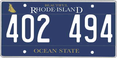 RI license plate 402494