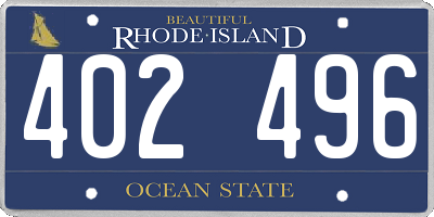RI license plate 402496