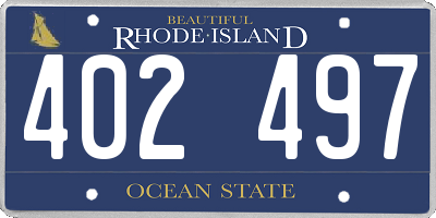 RI license plate 402497
