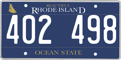 RI license plate 402498