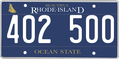 RI license plate 402500