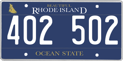 RI license plate 402502