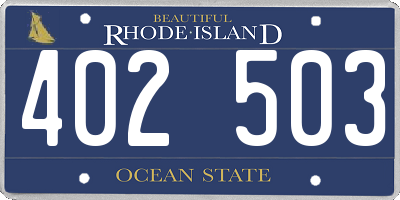 RI license plate 402503
