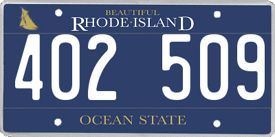 RI license plate 402509
