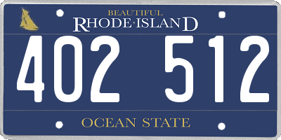 RI license plate 402512