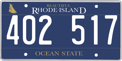 RI license plate 402517