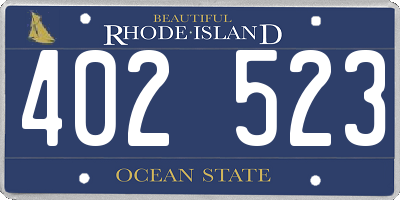 RI license plate 402523