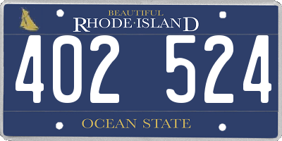 RI license plate 402524