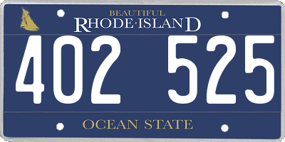 RI license plate 402525