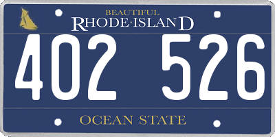 RI license plate 402526