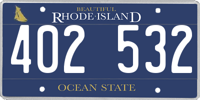RI license plate 402532