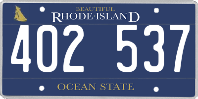 RI license plate 402537