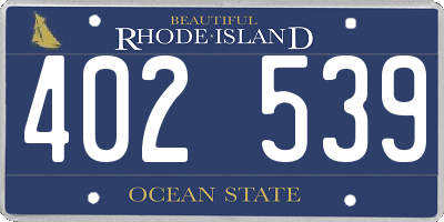 RI license plate 402539