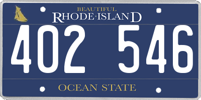 RI license plate 402546