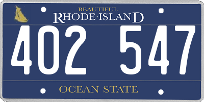 RI license plate 402547