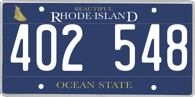 RI license plate 402548