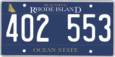RI license plate 402553