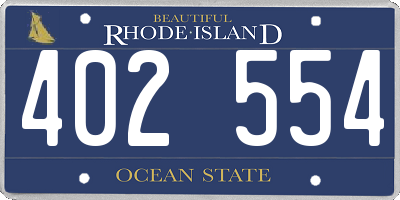 RI license plate 402554