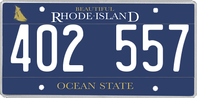 RI license plate 402557