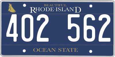 RI license plate 402562