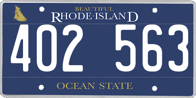 RI license plate 402563