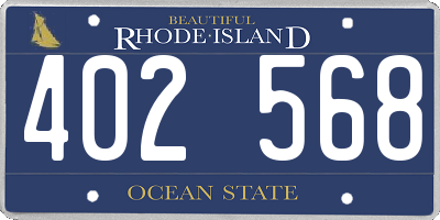 RI license plate 402568