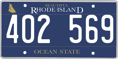 RI license plate 402569
