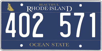 RI license plate 402571