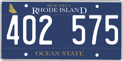 RI license plate 402575