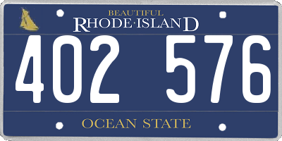 RI license plate 402576