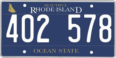 RI license plate 402578