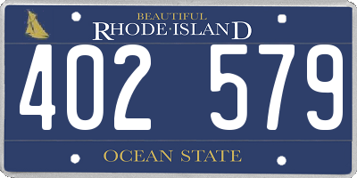 RI license plate 402579