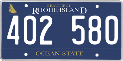 RI license plate 402580