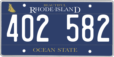 RI license plate 402582