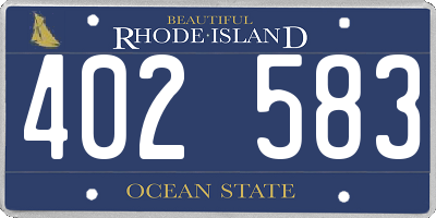 RI license plate 402583