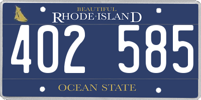 RI license plate 402585