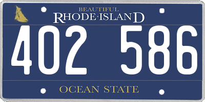 RI license plate 402586