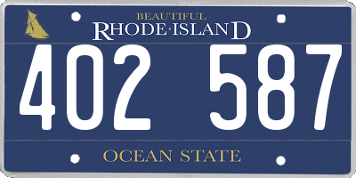 RI license plate 402587