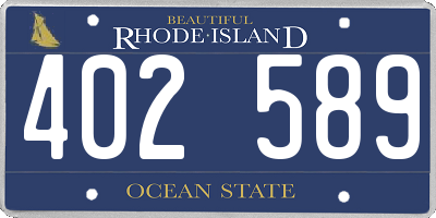 RI license plate 402589