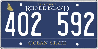 RI license plate 402592