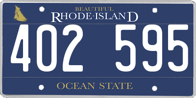 RI license plate 402595