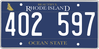 RI license plate 402597
