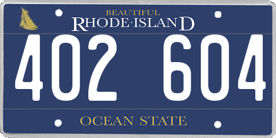 RI license plate 402604