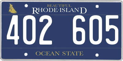 RI license plate 402605