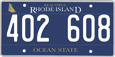 RI license plate 402608