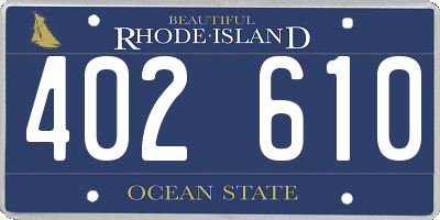 RI license plate 402610