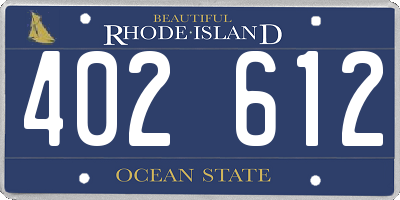 RI license plate 402612