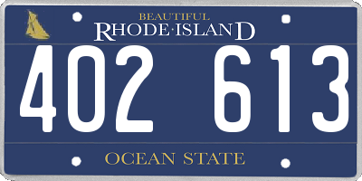 RI license plate 402613