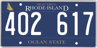 RI license plate 402617