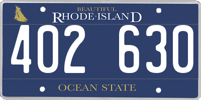 RI license plate 402630